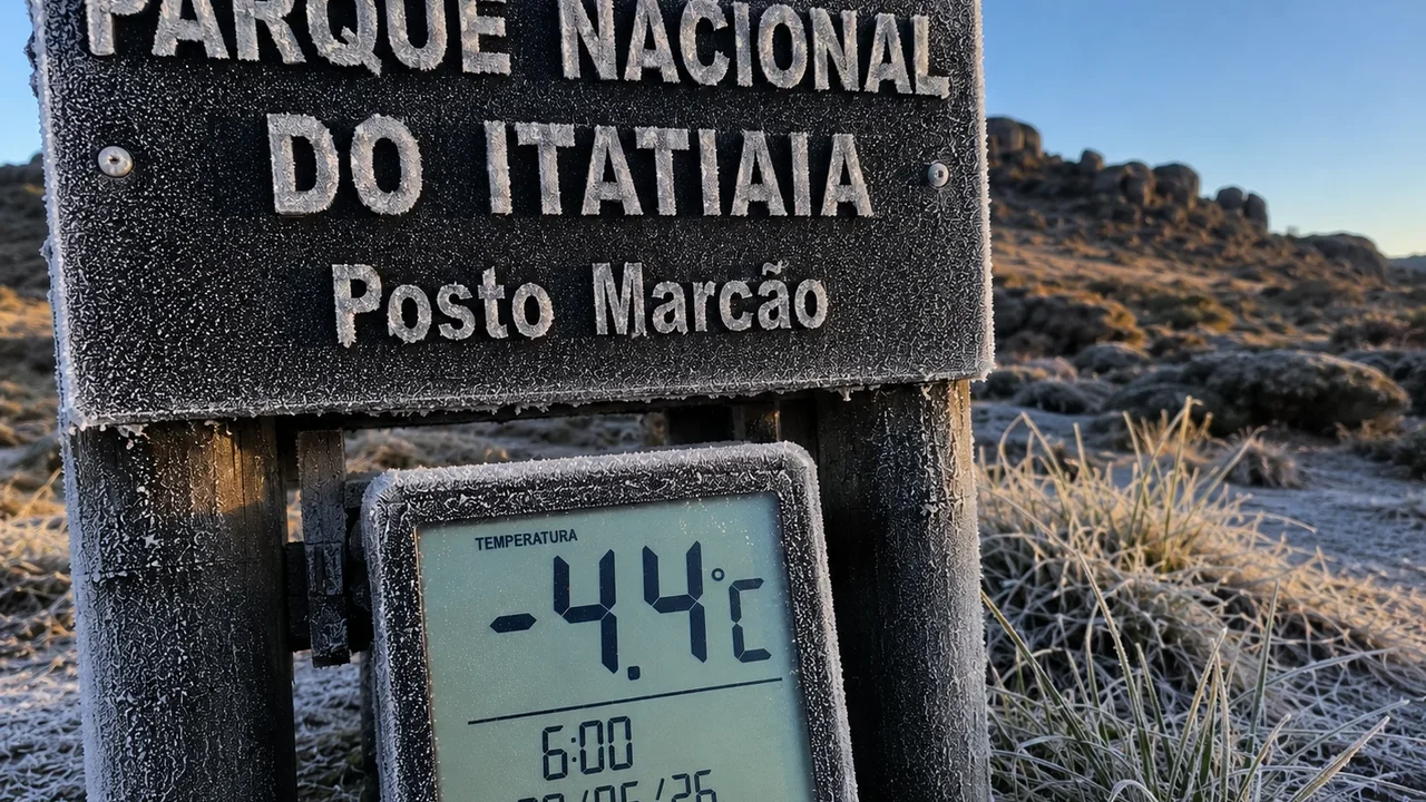 Abaixo de zero: Parque Nacional do Itatiaia registra sua menor temperatura no ano, -7,6ºC