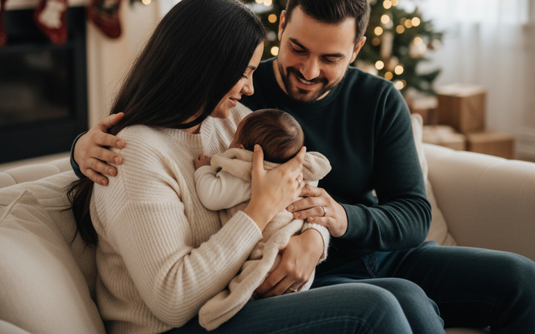 No Natal, Joana Sanz posa com Daniel Alves e o filho, sem mostrar o rosto do bebê: ‘Recuperando a magia’