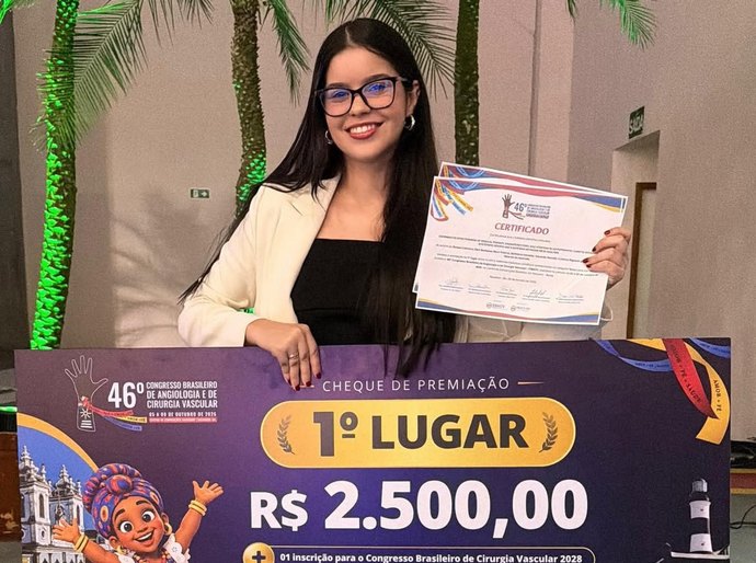 Estudante de Medicina da Uncisal conquista o 1º lugar no 46º Congresso Brasileiro de Cirurgia Vascular