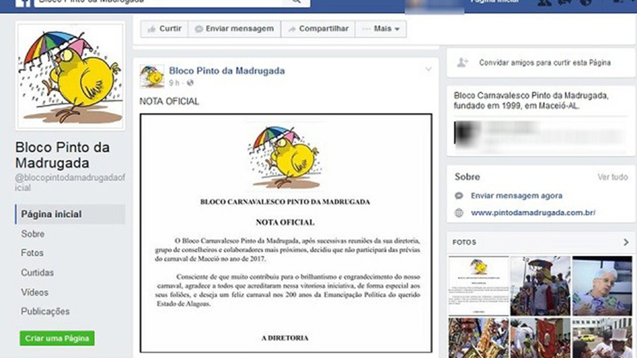 Pinto da Madrugada não vai participar das prévias carnavalescas de 2017