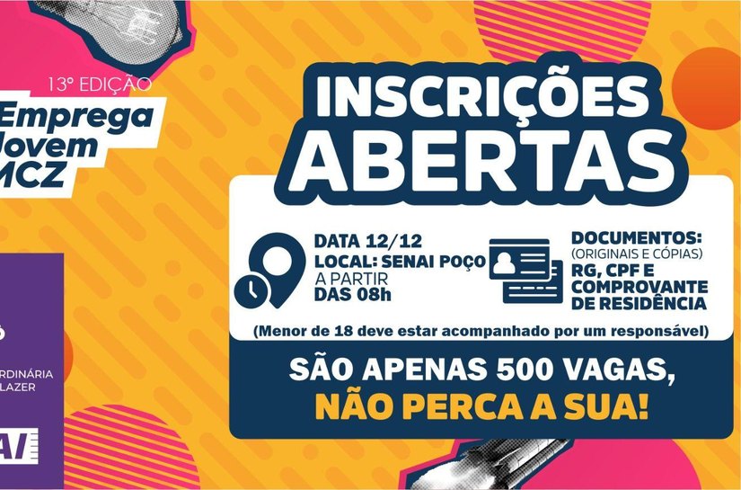 Prefeitura de Maceió abre inscrições para mais uma edição do Emprega Jovem