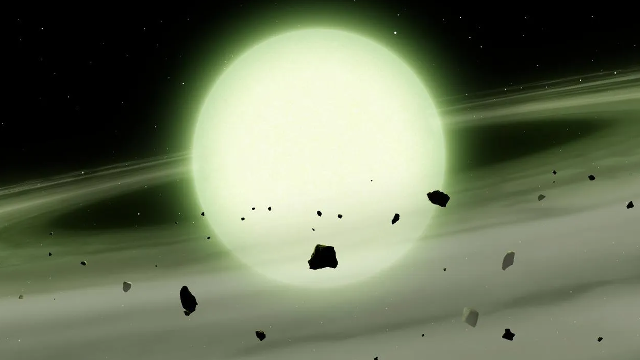 Anã branca se torna 'fantasma verde-limão' após consumir planetas