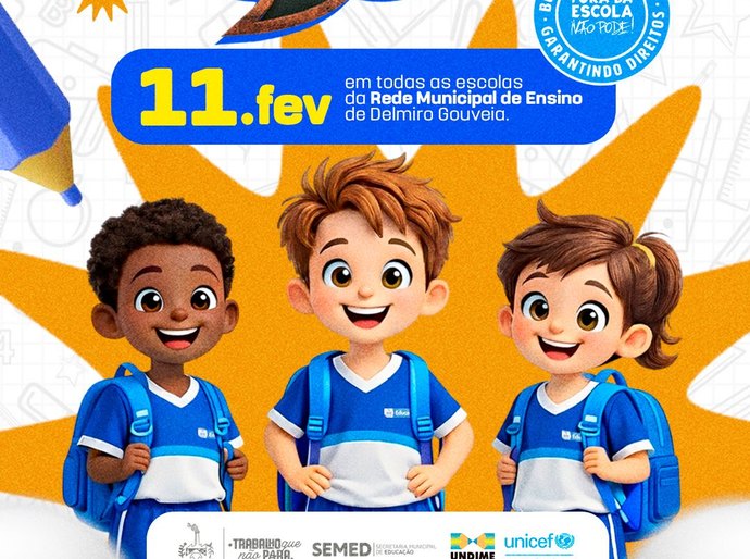Volta às aulas 2026 acontece no dia 11 de fevereiro em Delmiro Gouveia