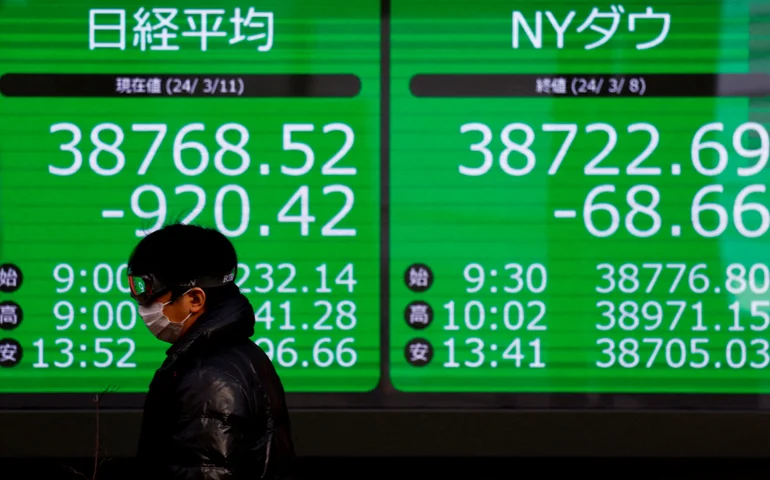 Queda da Bolsa de Tóquio no fechamento de hoje é maior tombo diário desde março de 2020