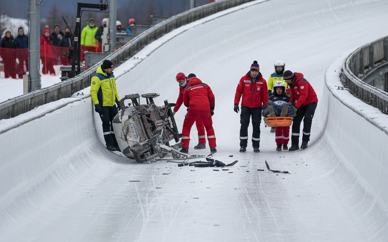 Acidentes com trenós interrompem provas do bobsled em Milão-Cortina