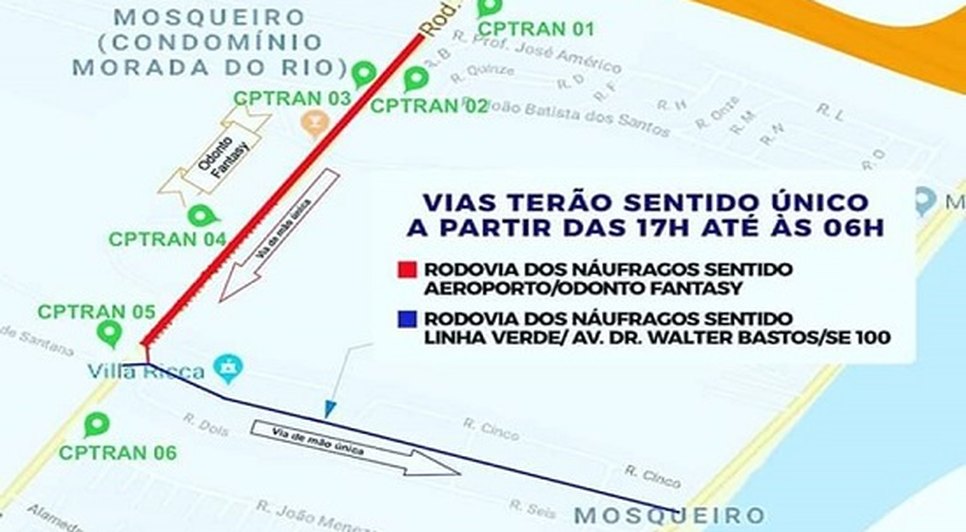 MUDANÇA DE TRANSITO / Foto: PM/SE