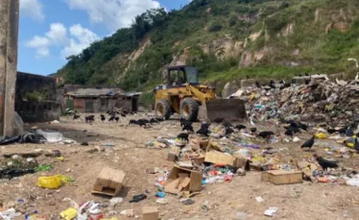 ﻿Durante a ação, foram apreendidos um caminhão-caçamba, e uma retroescavadeira