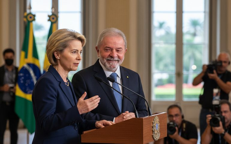 Von der Leyen destaca avanços em acordo entre Europa e Brasil para projetos de lítio e terras raras