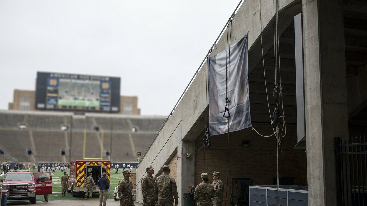 Militar morre ao cair de rapel antes de jogo de futebol americano nos EUA