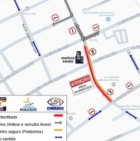Trecho de rua no Pinheiro é interditado para demolição de edifício