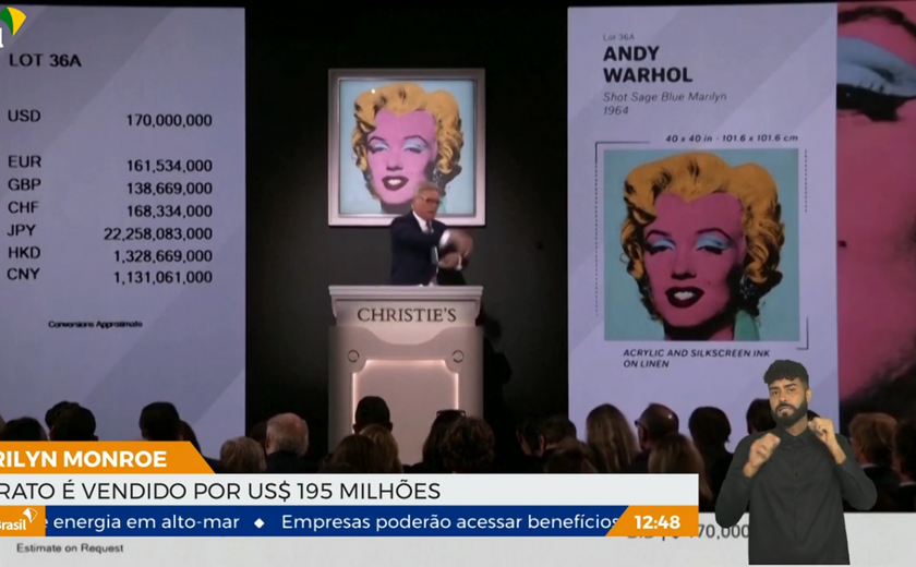 Retrato de Marilyn Monroe é vendido por US$ 195 milhões