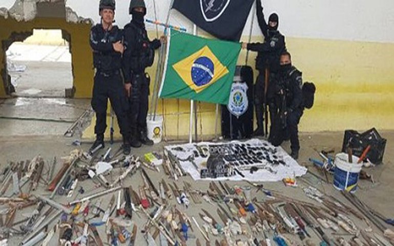 Força-tarefa apreende 30 celulares em operação na penitenciária de Alcaçuz