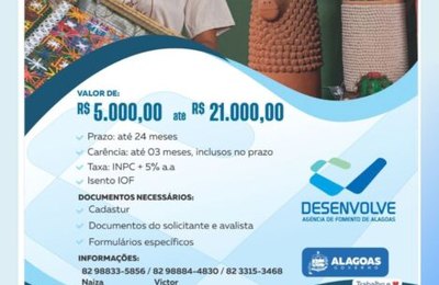 Desenvolve apresenta linhas de crédito nesta sexta (17) em Porto de Pedras