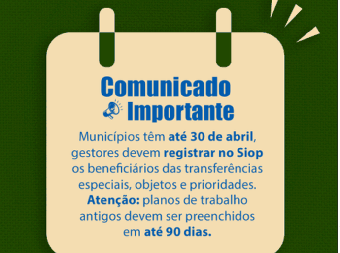 Gestores têm até 30 de abril para indicar emendas parlamentares de 2025