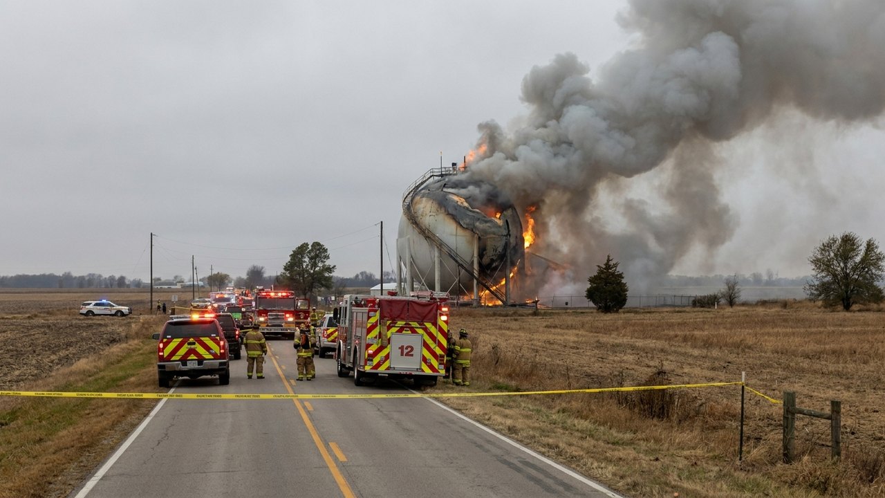 Incêndio em tanque de gás provoca evacuação em cidade de Oklahoma
