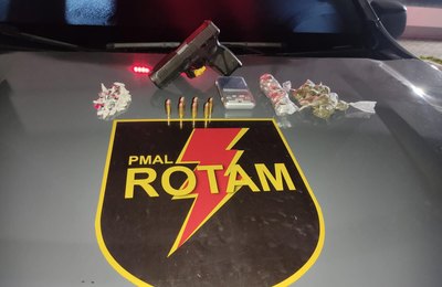 Combate ao crime: PM apreende arma e drogas durante ação no Clima Bom