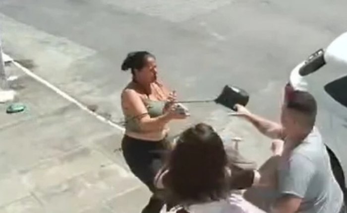 Momento da tentativa de assalto