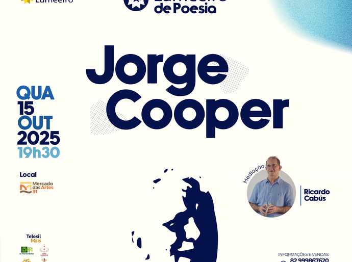 O alagoano Jorge Cooper é o poeta da vez na Roda Lumeeiro de Poesia