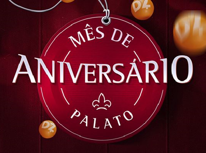 Em seu mês de aniversário, Palato vai sortear 4 vale-compras de 50mil Dotz