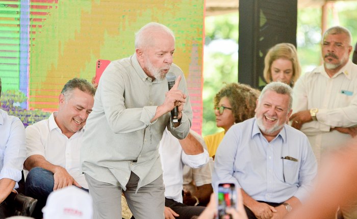 O presidente Lula durante visita a Maceió