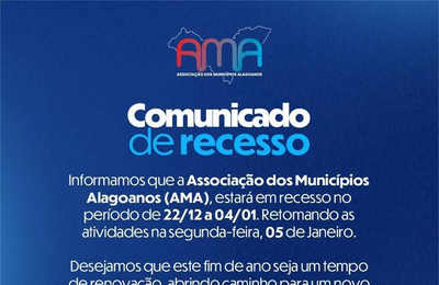 Associação dos Municípios Alagoanos entrou em recesso nesta segunda (22)