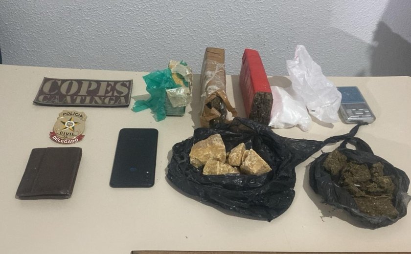 Polícia apreende 1,7 kg de drogas e prende suspeito de tráfico em Olho d’Água das Flores