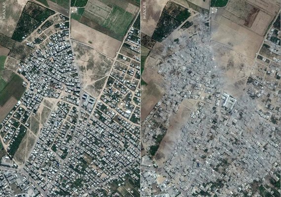 Israel x Hamas: novas imagens mostram antes e depois de destruição em Gaza