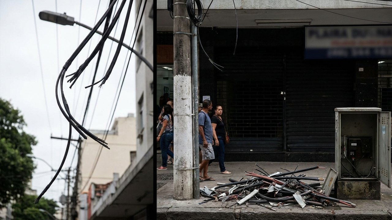 Tijuca tem mais de 200 metros de cabos roubados só este ano; moradores ficam sem luz e até peça de teatro é cancelada