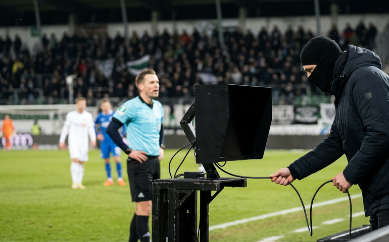 Torcedor desliga monitor do VAR para tentar evitar pênalti contra seu time na Alemanha