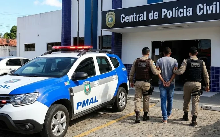 Terror em casa: homem é preso após colocar faca no pescoço da esposa em Arapiraca