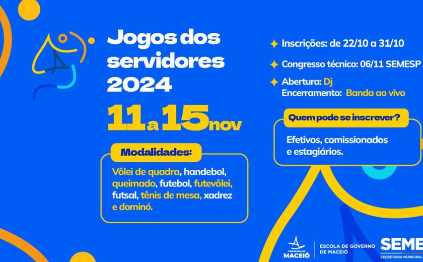 Jogos dos Servidores de Maceió estão com inscrições abertas