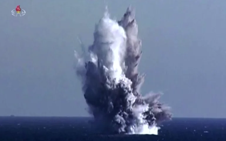Coreia do Norte faz teste de ‘sistema de armas nucleares subaquáticas’