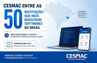 Cesmac integra grupo das 50 instituições que mais registram softwares no Brasil