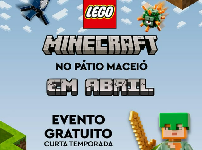 Shopping Pátio Maceió vira portal para o mundo Lego® Minecraft com atividades gratuitas e interativas
