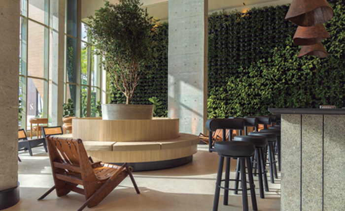 Recepção e lounge diferenciados são atrativos do novo hotel