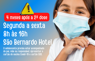 Palmeira inicia dose de reforço para adolescentes de 12 a 17 anos