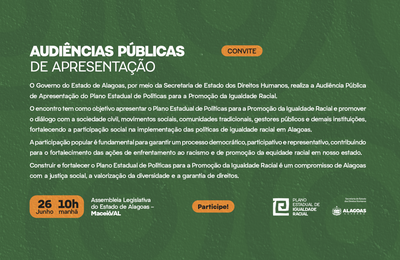 Governo de Alagoas apresenta Plano Estadual de Promoção da Igualdade Racial