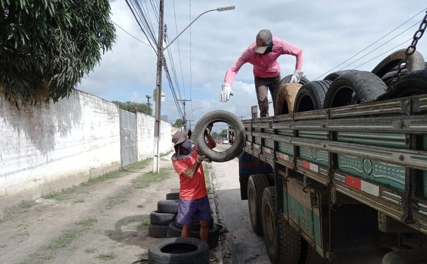 Parceria institucional recolhe e dá destino correto para pneus descartados em Penedo