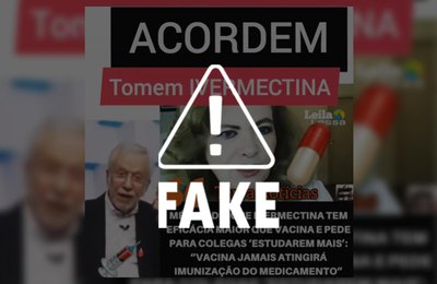 É falso que ivermectina seria mais eficaz que vacina 