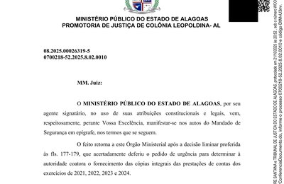 Mesa Diretora da Câmara de Novo Lino desobedece decisão judicial e se recusa a entregar prestações de contas