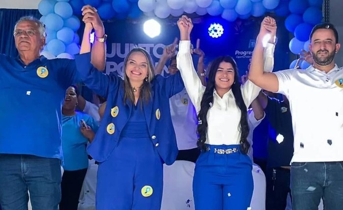 Arnaldo Higino, Suzy Higino, Mara Higino e Teo Higino na convenção do PP em Olho D’Água Grande, em 2024