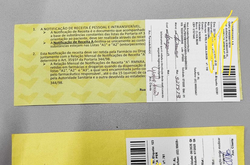 Fiscalização flagra uso de receitas falsificadas para compra de remédios controlados em Maceió