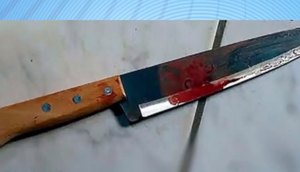 Faca utilizada no ataque contra o subtenente da PM / Foto: Foto: Reprodução/TV Atalaia