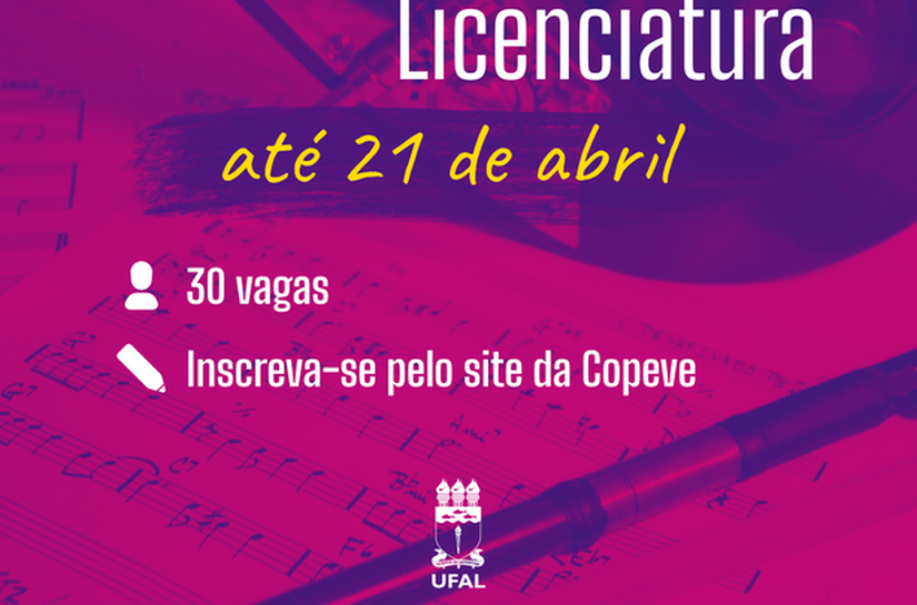Ufal abre inscrições para ingresso no curso de licenciatura em Música