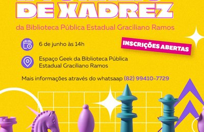 Secult promove II Torneio de Xadrez na Biblioteca Pública Estadual Graciliano Ramos