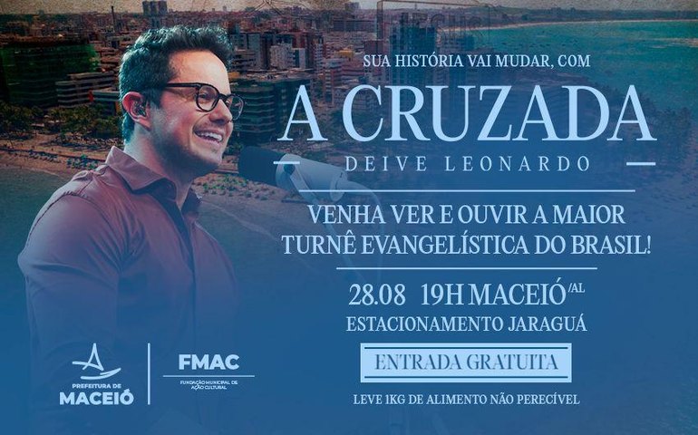 Maceió recebe show gratuito de Deive Leonardo na quinta (28)