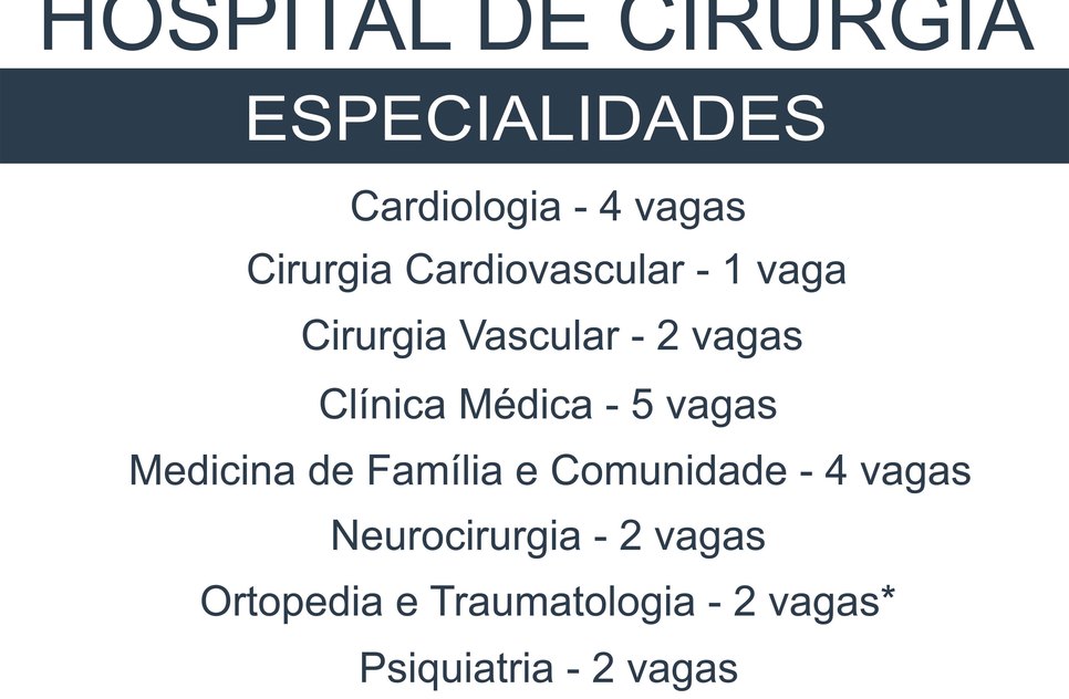 Residência médica do hospital de Cirurgia