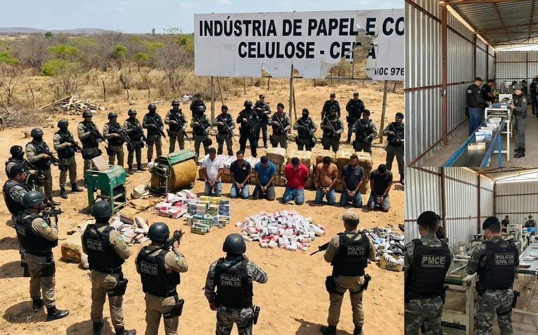 Polícia fecha fábrica clandestina de cigarros no Ceará e prende dez paraguaios