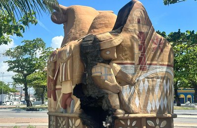 Polícia diz que vandalismo contra escultura do Alagoas Feita à Mão será punido com rigor