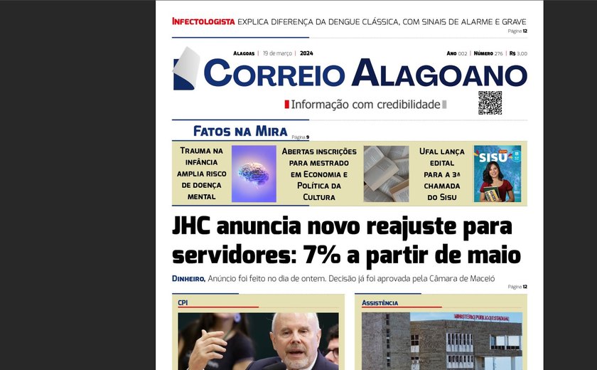 JHC anuncia novo reajuste para servidores: 7% a partir de maio